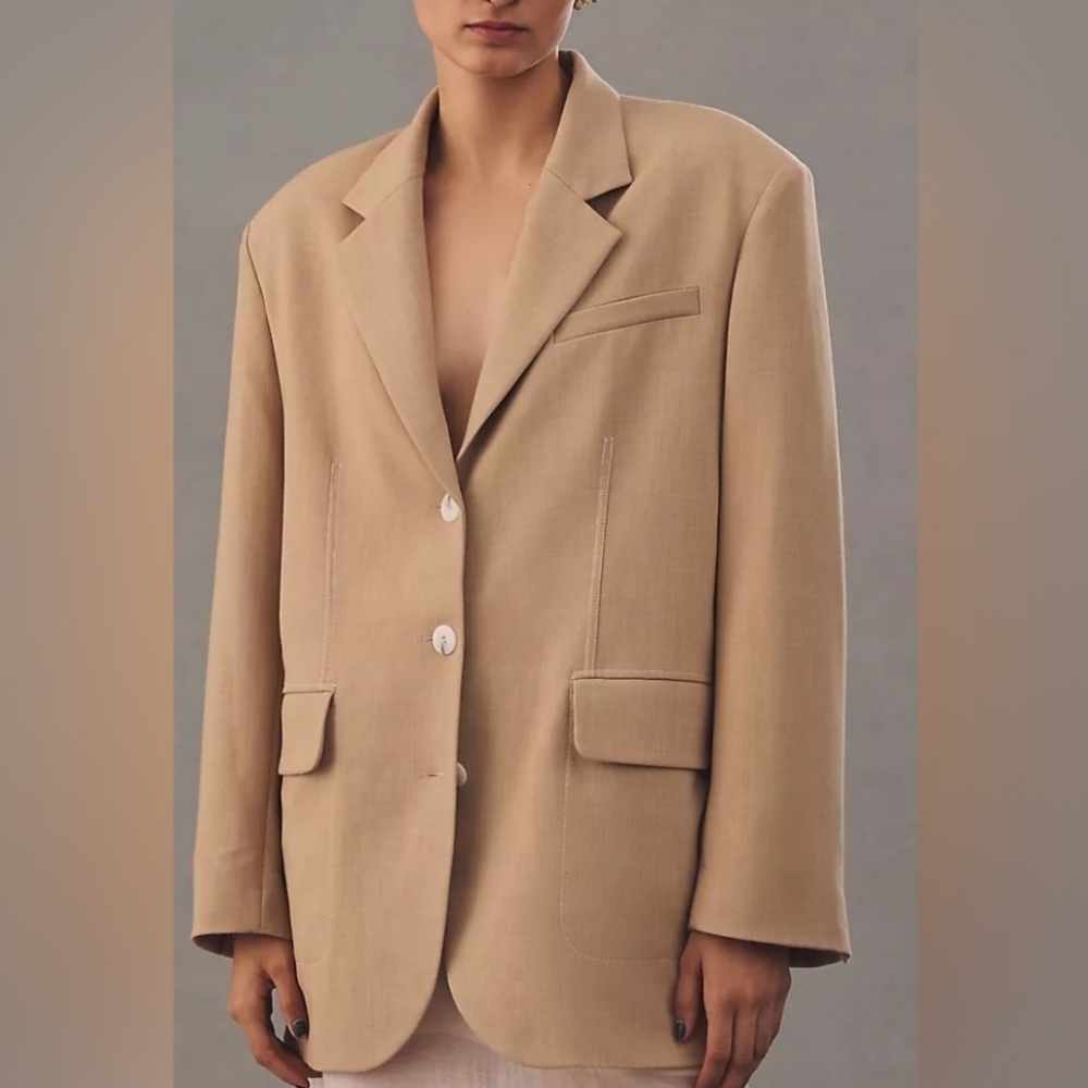Anthropologie Maeve Cream Blazer